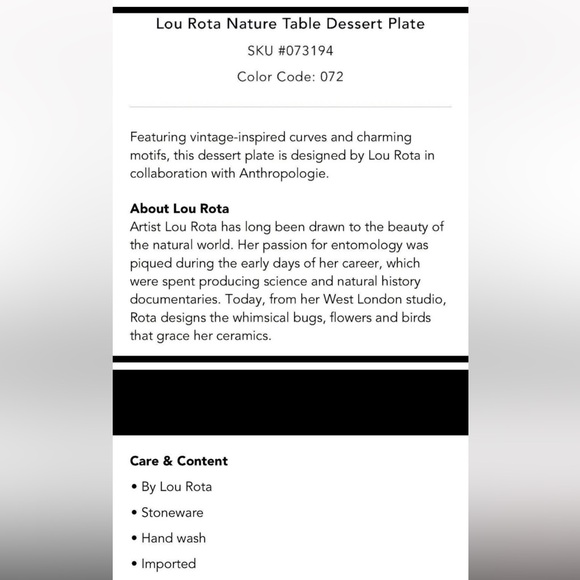 Vintage Anthropologie Lou Rota NATURE TABLE DESSERT PLATE Set of 6 - Picture 15 of 16